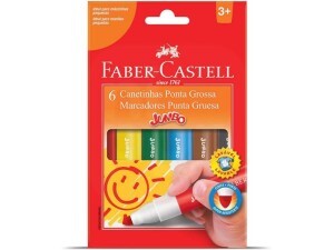 Canetinha 6 Cores Jumbo - Faber Castell