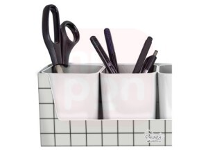 Kit com 4 Porta Objetos Minimal E Branco