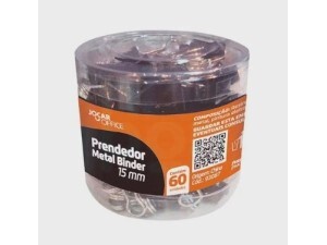 Prendedor de Metal Binder 15mm Embalagem com 60 unidades